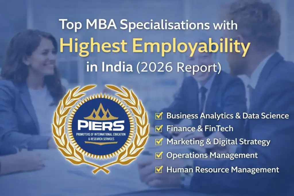 “Top MBA Specialisations with Highest Employability in India 2026 – Piers Education MBA Career Report