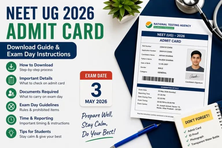 NEET UG 2026 Admit Card Download & Exam Day Guide