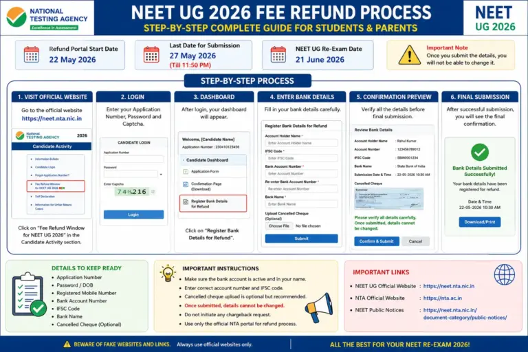 NEET UG 2026 Fee Refund Process