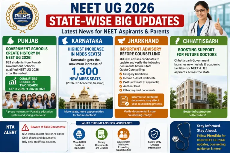 NEET UG 2026 State Updates: Punjab Creates Record, Karnataka Adds Maximum MBBS Seats, Jharkhand Issues Counselling Advisory & Chhattisgarh Boosts Student Support