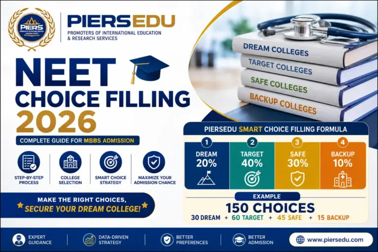 NEET Choice Filling 2026: Complete Step-by-Step Guide by PiersEdu for MBBS Admission