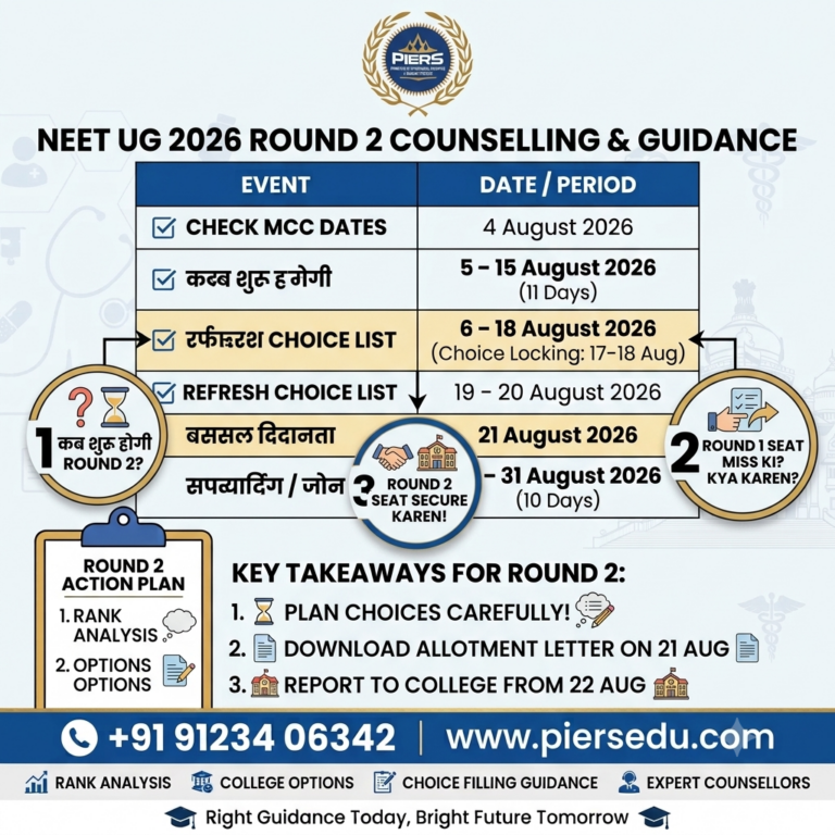 NEET UG 2026 Round 2 Counselling: कब शुरू होगी? Round 1 में सीट नहीं मिली तो क्या करें?