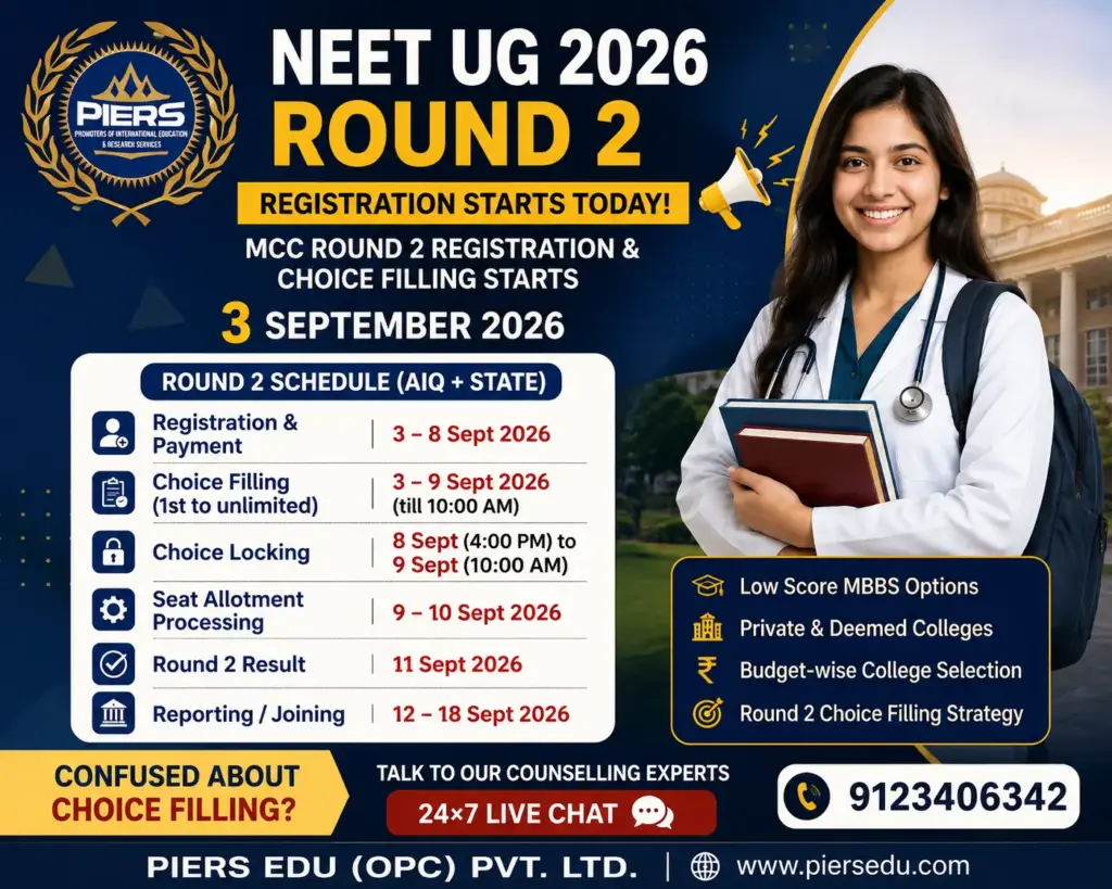NEET UG Counselling Round 2 Announcement