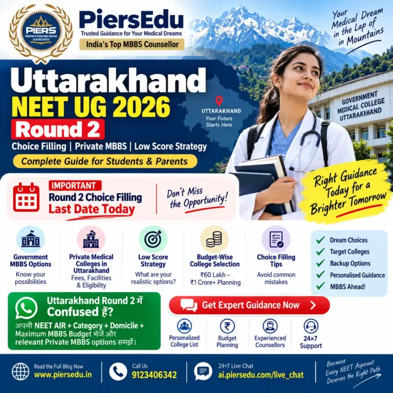 Uttarakhand NEET UG 2026 Round 2: Choice Filling, Private MBBS, Low Score & Budget-Wise College Selection Guide