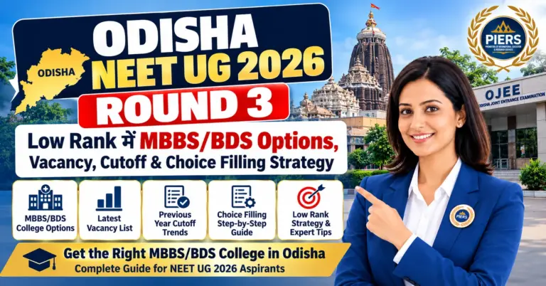 Odisha NEET UG 2026 Round 3: Low Rank में MBBS/BDS Options, Vacancy, Cutoff & Choice Filling Strategy