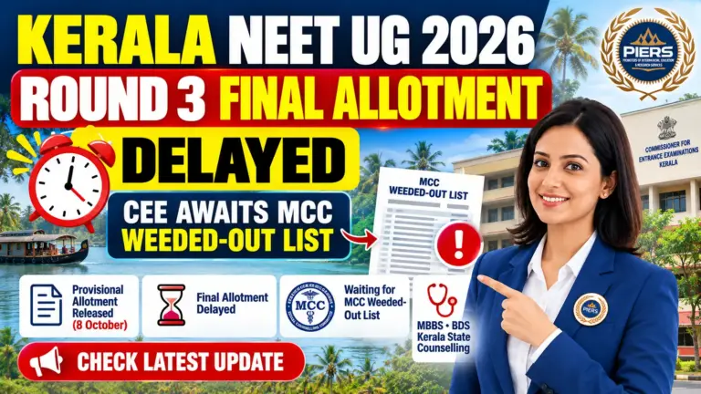 Kerala NEET UG 2026 Round 3 Final Allotment Delayed: CEE Awaits MCC Weeded-Out List