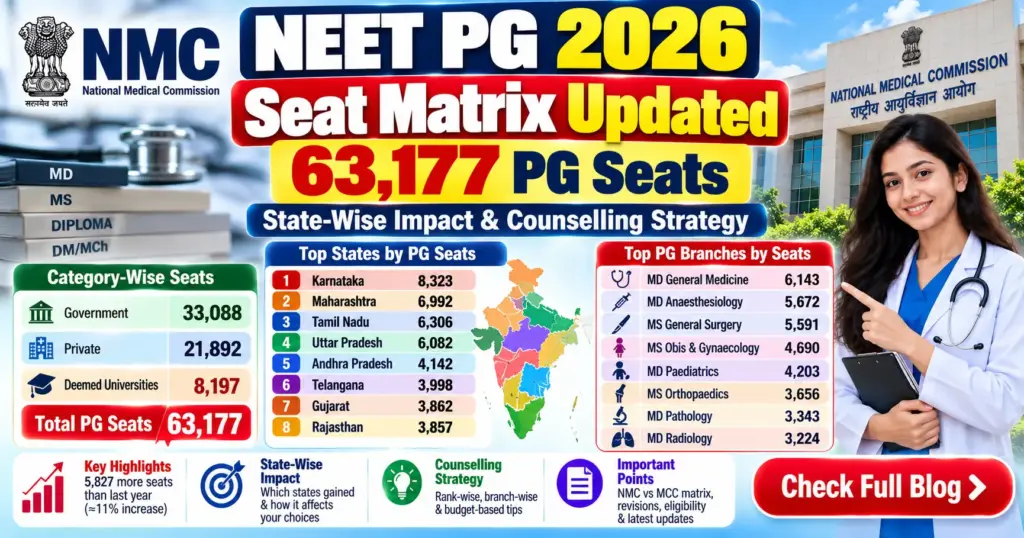 NEET PG 2026 Seat Matrix Infographic